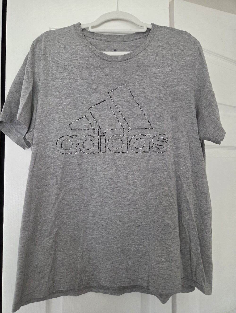 Adidas 3 Stripe Life Gray Logo Graphic T-Shirt Size XL